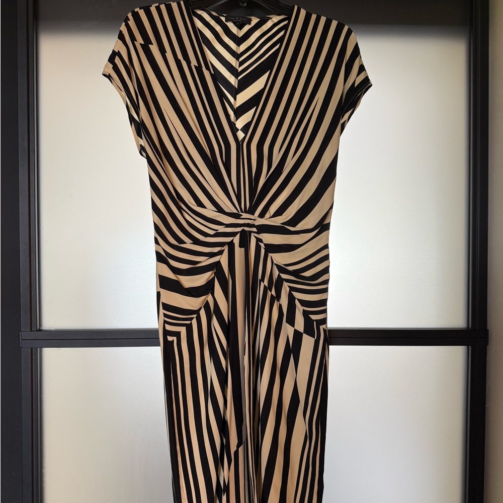 Rag and Bone Striped Black and Cream Dress
